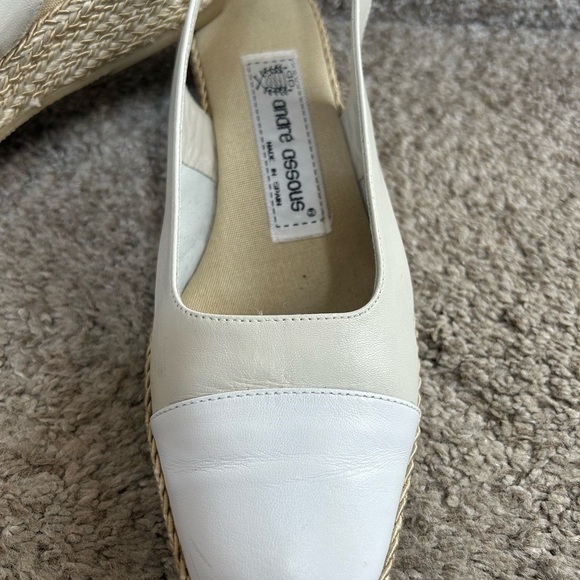 Andre Assous espadrille wedge sling back. Made in Spain. Size 8. EUC. White/tan - Picture 2 of 15